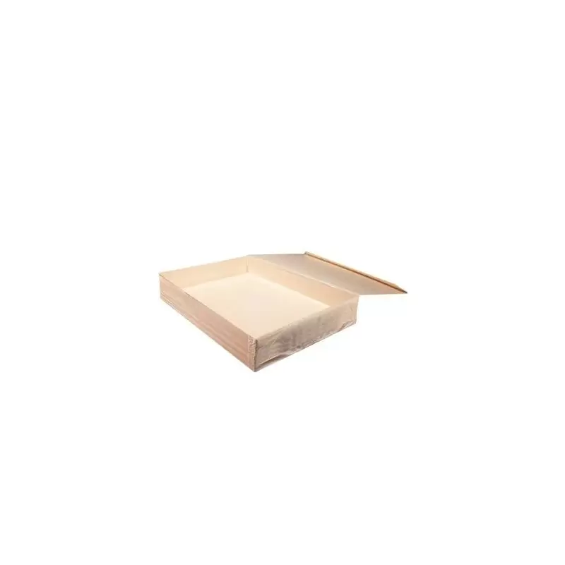 11x15x3 Wooden Collapsible Tray w/ Attached Lid - 50 pcs