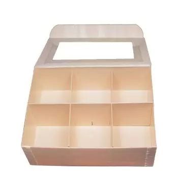 8'' x 11''x3 Wooden Collapsible Box w/ Attached Window Lid w/ Dividers - 50 pcs