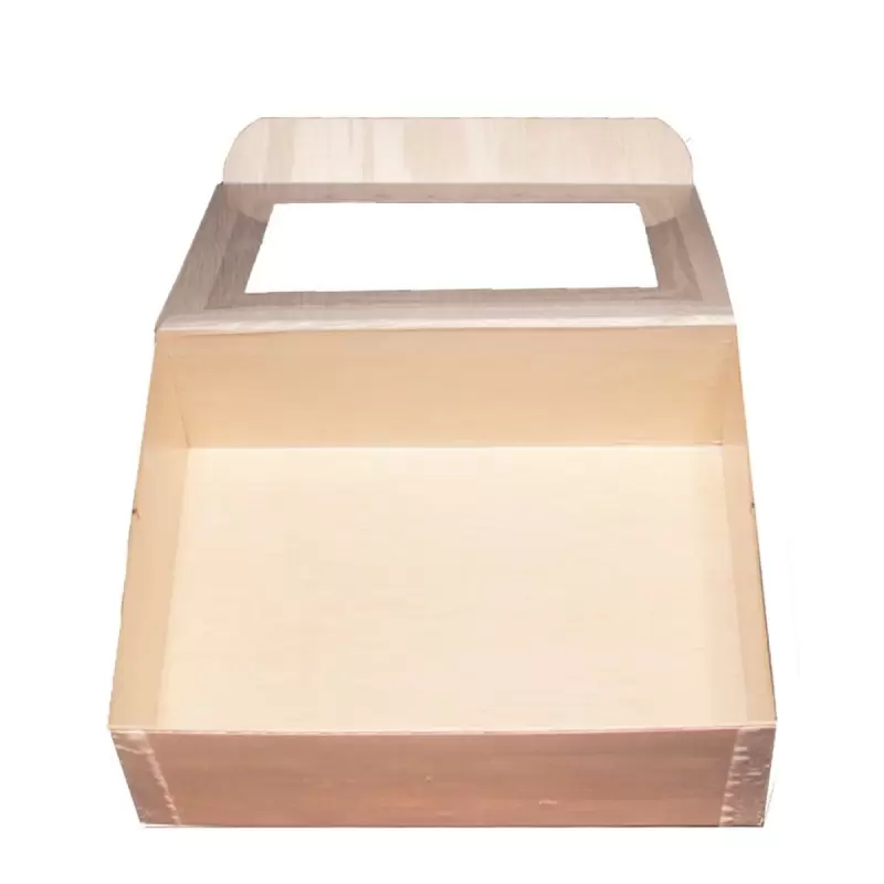 8'' x 11''x3 Wooden Collapsible Box w/ Attached Window Lid - 50 pcs