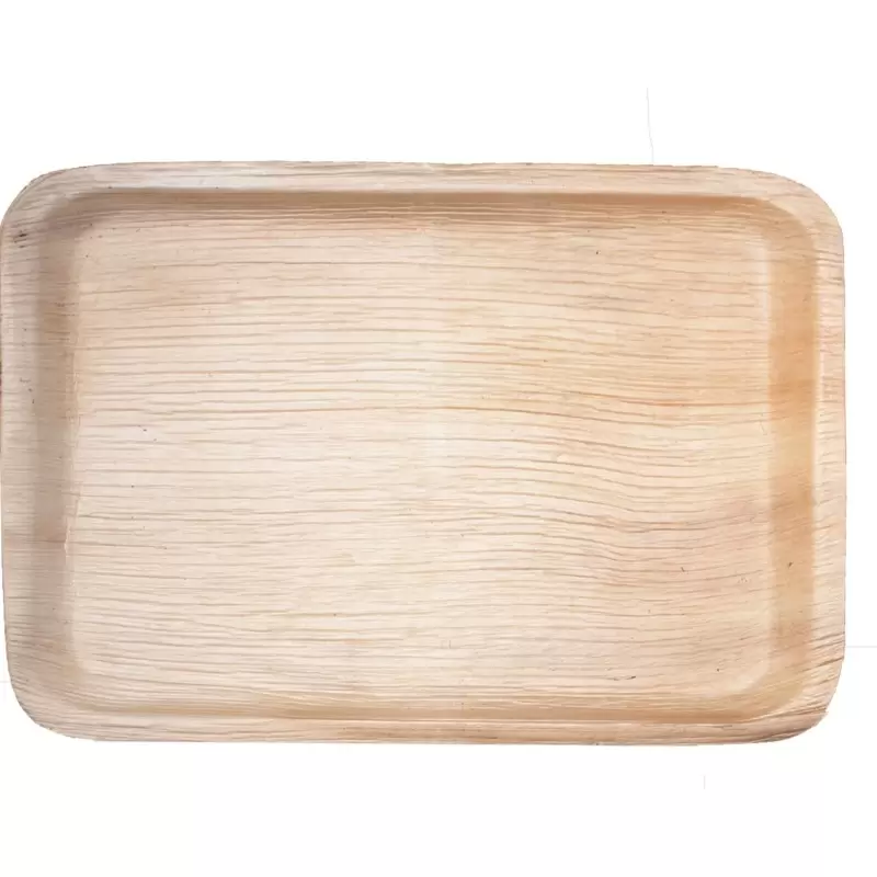 Palm Leaf Rectangle Tray 10X15.5 - 50 pcs