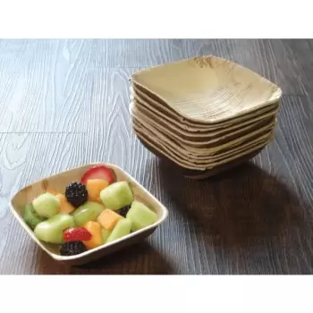 5x5 Palm Leaf Square Bowl 12 oz - 300 pcs