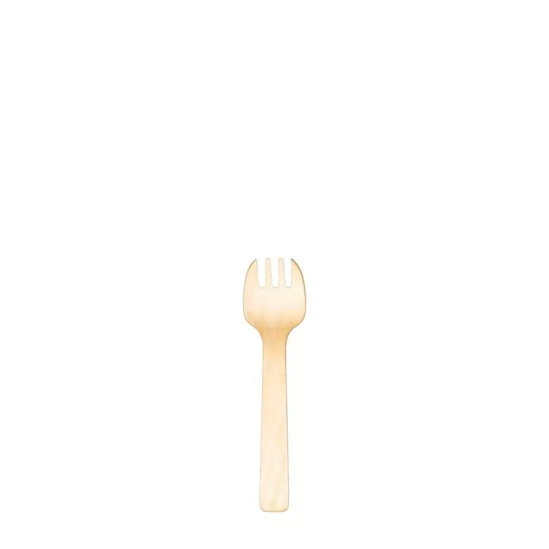 4" Heavy Weight Wooden Tasting - Spork - 2500 pcs