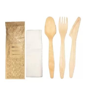 7" Heavy Weight Wooden - Cutlery Kit (FKS+N) - 300 pcs