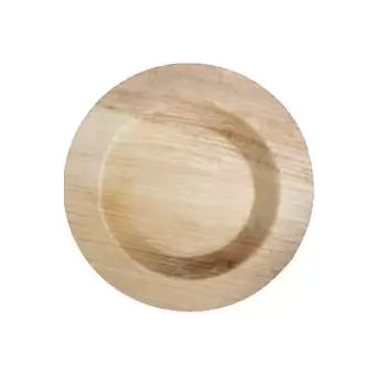 9'' x 9'' Palm Leaf Round Lip Plate - 300 pcs