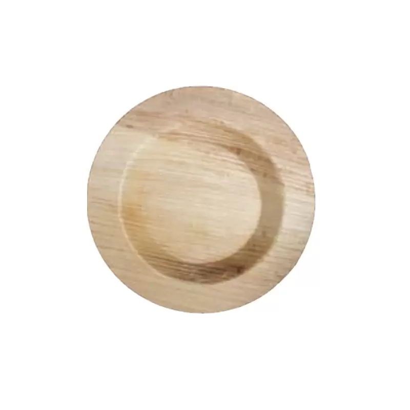 9'' x 9'' Palm Leaf Round Lip Plate - 300 pcs