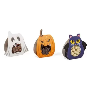 Assorted Halloween Themed Small Confectionery Bags for candy and chocolates - 45 x 70 x 115 mm - pack of 48