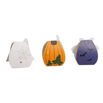 Assorted Halloween Themed Small Confectionery Bags for candy and chocolates - 45 x 70 x 115 mm - pack of 48