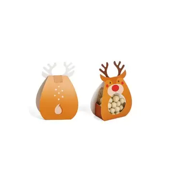 Christmas Reindeer Themed Small Confectionery Bags for candy and chocolates - 45 x 70 x 115 mm - pack of 48