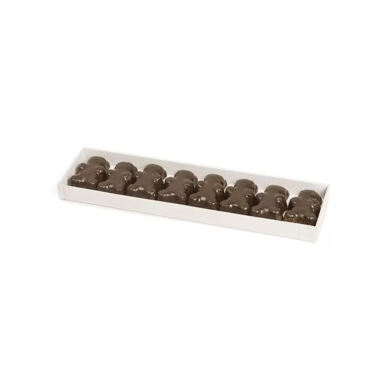 Deluxe White Confectionery Box with clear lid For Chocolate and Pretzels 291 x 71 x 21 mm - Pack of 36