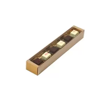 Deluxe Kraft Chocolate Confectionery Box with clear lid 234 x 42 x 30 mm - Pack of 48