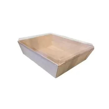 11.8"X15"X3" Balsa Wood Tray with Clear Cover - 50 pcs