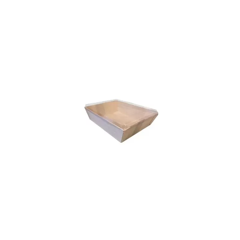 11.8"X15"X3" Balsa Wood Tray with Clear Cover - 50 pcs