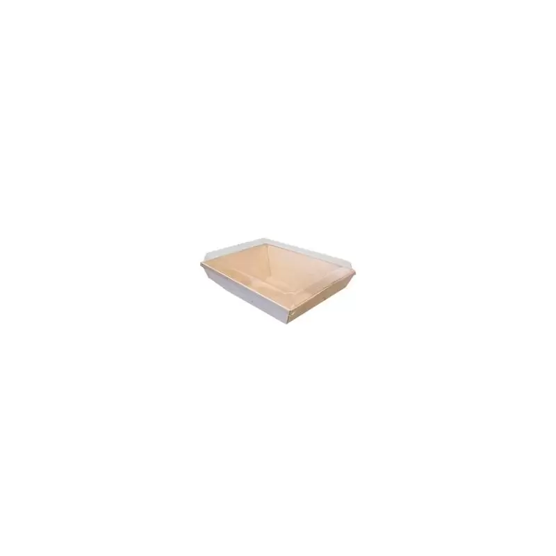 8'' x 11''x2 Balsa Wood Tray with Clear Cover - 50 pcs