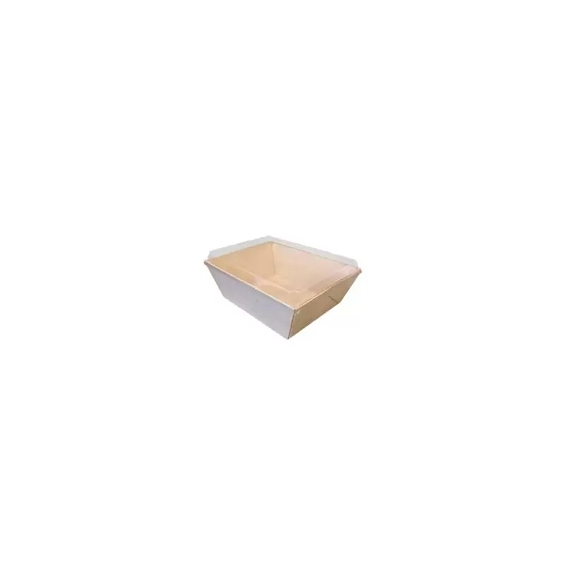 8'' x 11''x3.5" Balsa Wood Tray with Clear Cover - 50 pcs