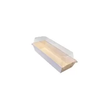 7"X2"x1" Balsa Wood Tray with Clear Cover - 100 pcs