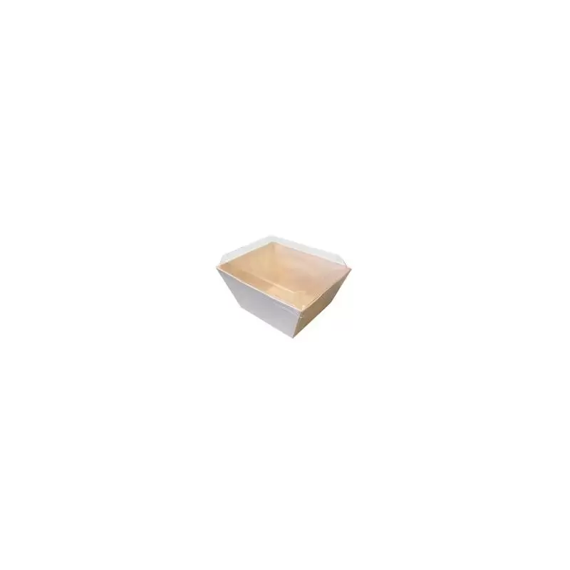 6'' x 8''x3 Balsa Wood Tray with Clear Cover - 100 pcs