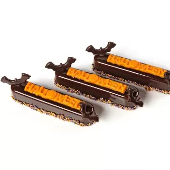 Belgian Chocolate Decoration- Halloween Bats - Dark -150 pcs