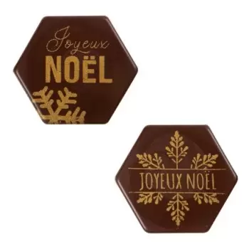 Belgian Chocolate Decoration- Joyeux Noel - Dark - 120 pcs