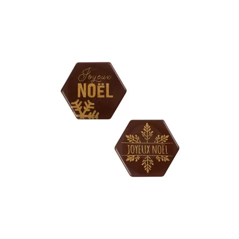 Belgian Chocolate Decoration- Joyeux Noel - Dark - 120 pcs