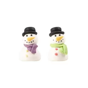 Royal Icing Sugar Decoration - Snowman - 42 pcs