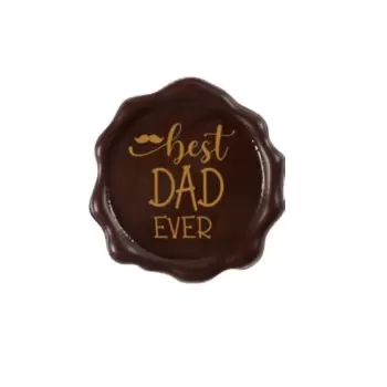 Belgian Chocolate Decoration- Best Dad Ever - Dark - 120 pcs