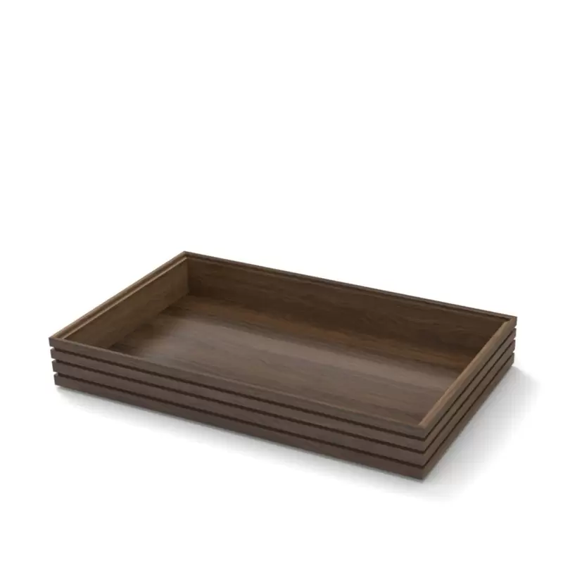 Craster Flow Tall Walnut 1.1 Tray 530 × 325 × 75 mm