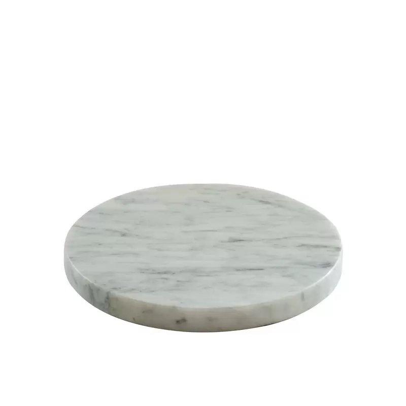 Craster Tilt Round White Marble Plinth 218ø × 25 mm