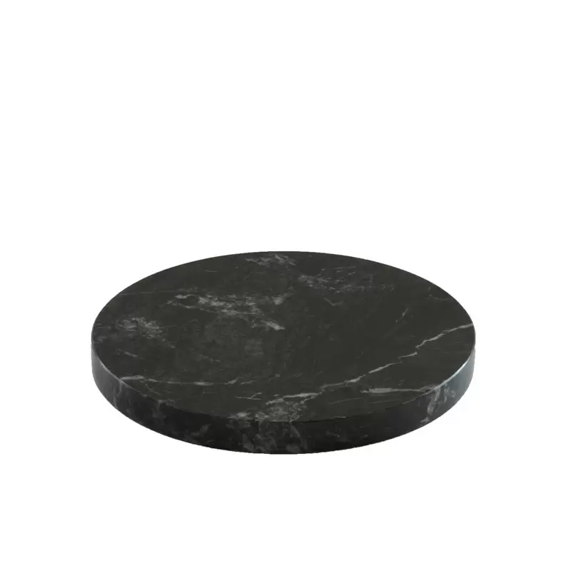 Craster Tilt Round Grey Marble Plinth 218ø × 25 mm