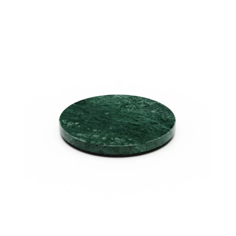 Craster Tilt Round Green Marble Plinth 218ø × 25 mm