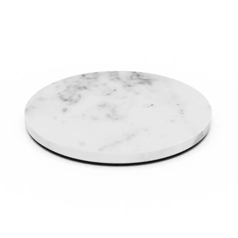 Craster Tilt Large White Marble Plinth 320ø × 25 mm ​