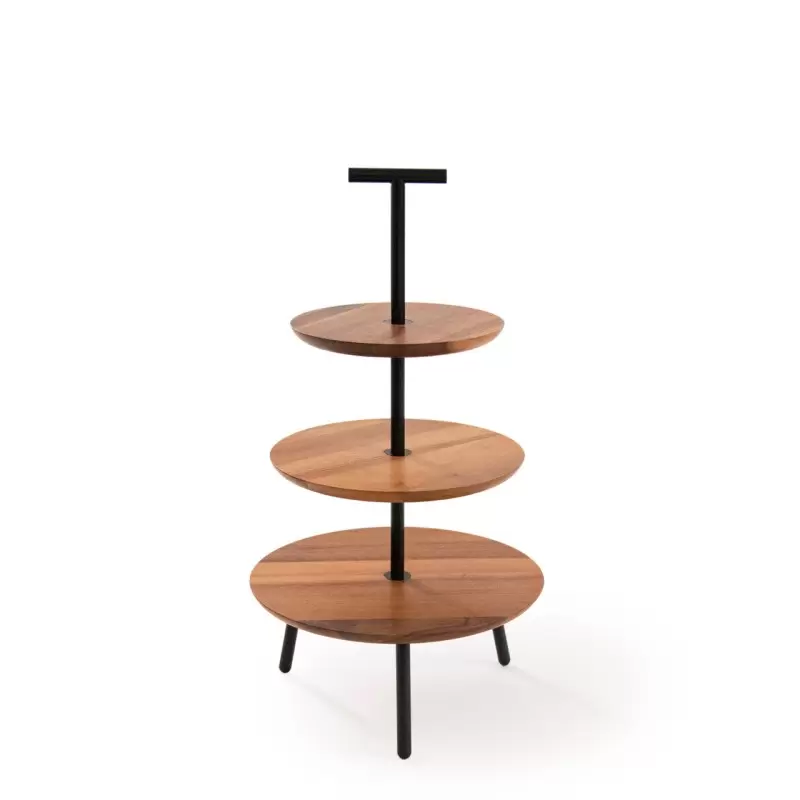 Craster Alto Walnut Three Tier cake stand 325ø × 583.5 mm