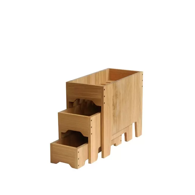 Craster Rustic Mini Oak Three Tier Stand