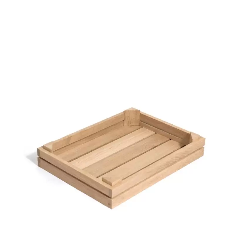 Craster Rustic Medium Oak Deli Style Tray 400 × 300 × 60 mm