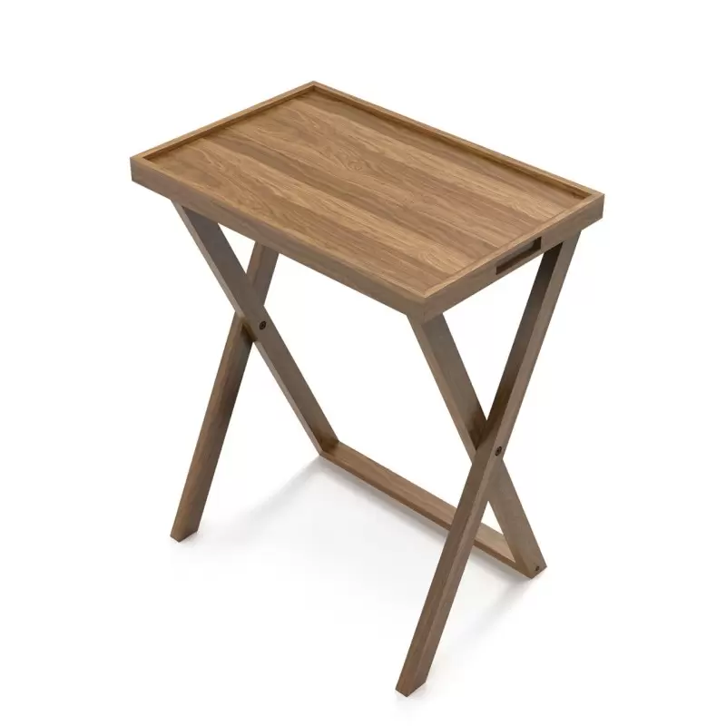 Craster Folding Walnut Tray Table Tall – Non locking