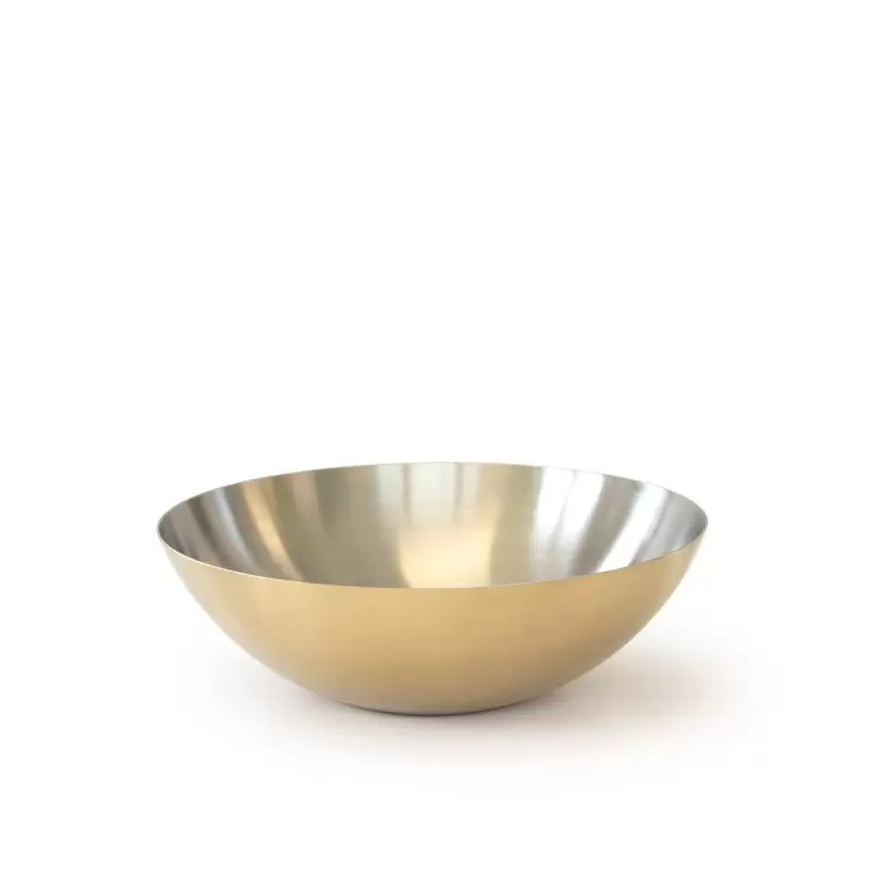 Craster Tilt Medium Brass Bowl 250ø × 85 mm