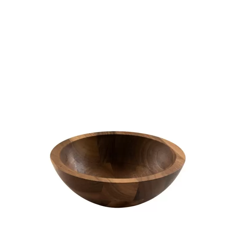 Craster Tilt Small Walnut Wood Bowl 215ø × 70 mm