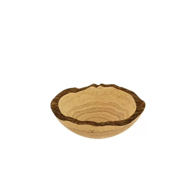 Craster Tilt Small Rustic Olive Wood Bowl 230 x 230 x 90 mm