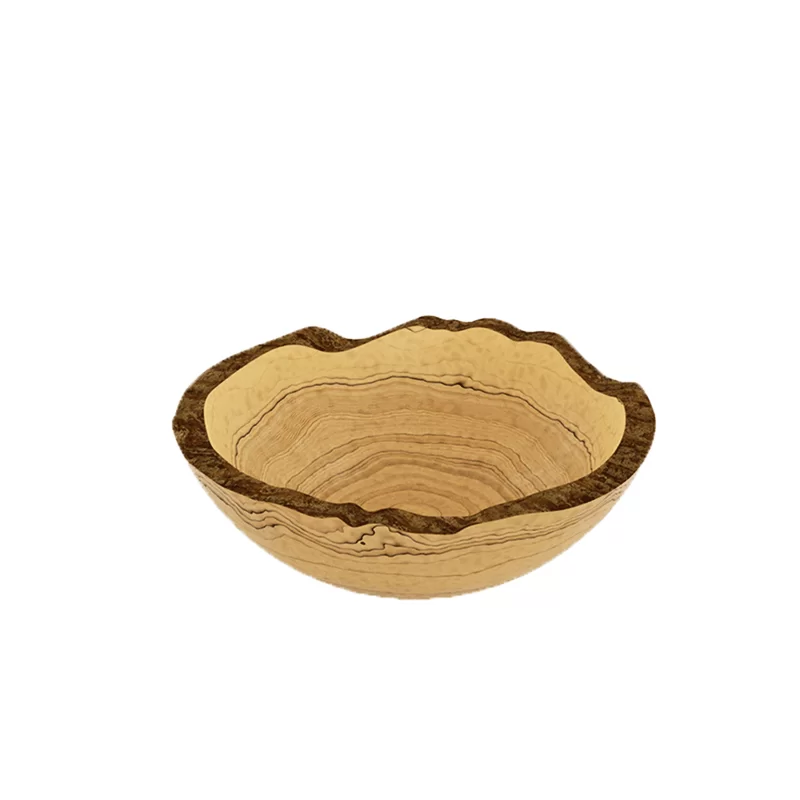 Craster Tilt Medium Rustic Olive Wood Bowl 270 x 270 x 105 mm