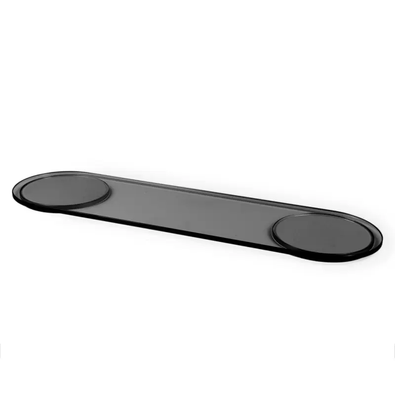 Craster Tilt Long Black Glass Plinth 770 × 217 × 20 mm