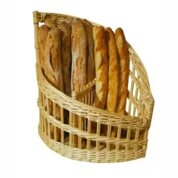 Wicker Parenthese Counter Bread Display with Divider - 50 cm x 32 cm x 21 cm x 50 cm