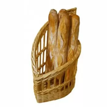 Wicker Parenthese Counter Bread Display - 45 cm x 24 cm x 15 cm x 50 cm