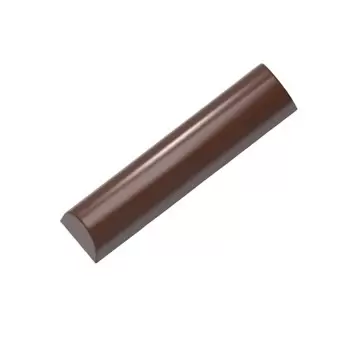 Polycarbonate Rounded Chocolate Snack Bar Mold - 80 mm x 18 mm x 16 mm - 15 cavity - 21.1gr