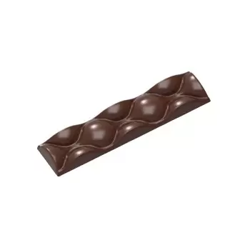 Polycarbonate Rounded Bubble Chocolate Snack Bar Mold - 150mm x 35mm x 12.20mm - 6 cavity - 50.25gr