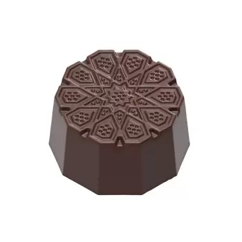 Polycarbonate Mandala Chocolate Praline Mold - 29 mm x 30 mm x 16 mm - 21 cavity - 12gr