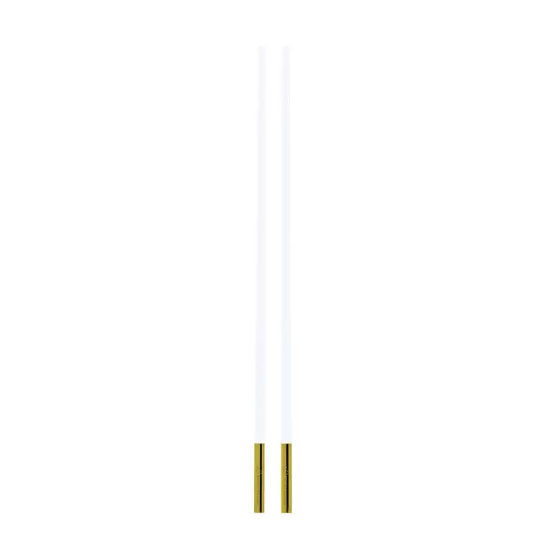 Studio Williams Toona Chopsticks - All White - Gold PVD Sleeve - Pair - 270 mm - 12 pcs