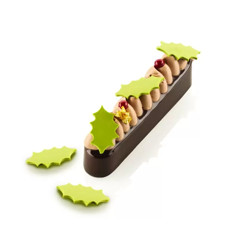 Silikomart Entremet Holly Chablon Mat - 40 mm x 22.6 mm x h 2 mm - 36 cavity - 1.2ml