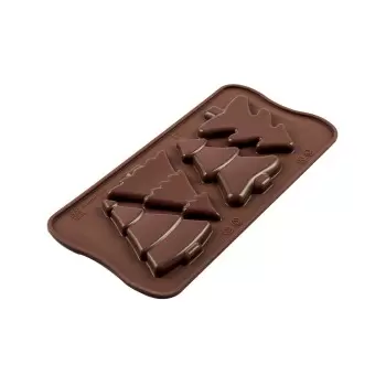 Silikomart SCG46 Choco Pine Trees Silicone Chocolate Mold - Ø 35 mm x h 4 mm