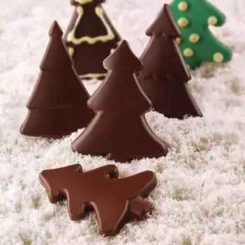 Silikomart SCG46 Choco Pine Trees Silicone Chocolate Mold - Ø 35 mm x h 4 mm