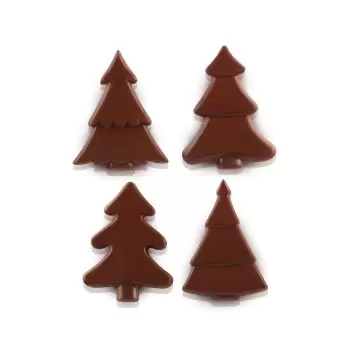 Silikomart SCG46 Choco Pine Trees Silicone Chocolate Mold - Ø 35 mm x h 4 mm