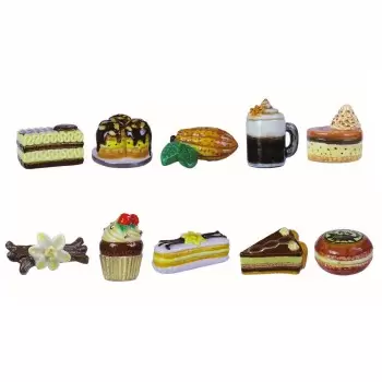 Prime Premium Assorted Galette des Rois Feves King Cakes Charms - Chocolate Vanilla Desserts Collection - Pack of 50